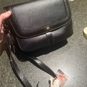 NWT Bally Black Leather Crossbody Purse
